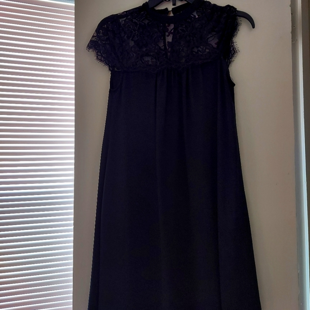 Decree High Neck Black Dress